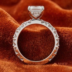 Elegant <b>Emerald</b> Cut Sterling <b>Silver</b> <b>Ring</b> for Women Engagement Wedding Anniversary Party Daily Wear Gift USA - Product Image 5