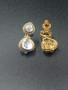 Luxury Women's 18K Gold Plated Round Brilliant Cut Diamond Classic <b>Stud</b> <b>Earrings</b> Flower Shape Gift Jewelry - Product Image 4