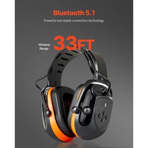 Orejeras DE SEGURIDAD NRR24dB con Bluetooth Eficaz Reducción de ruido Orejeras para protección auditiva - Product Image 4