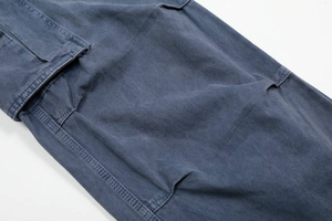 กางเกงยีนส์ผ้าแคนวาสสีน้ำเงินสไตล์วินเทจสำหรับผู้ชาย ผ้าฝ้าย 100% ทรงหลวมขาตรง สไตล์ลำลอง มีกระเป๋าหลายช่อง - Product Image 5