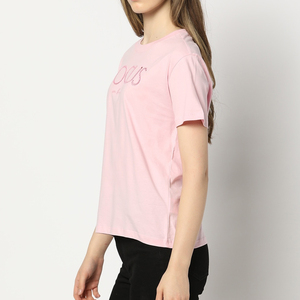 T-shirt court à manches courtes en coton doux avec broderie unique, t-shirts pour femmes brodés sur mesure, coton 200 GSM - Product Image 2