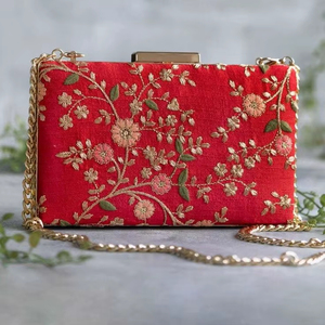 Bolso de mano bordado para mujer, hecho a mano, con pedrería de cristal y diamantes, para fiesta, boda, noche, cena, con cuentas bordadas - Product Image 1