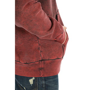 Sweat à capuche oversize délavé pour homme 100 % coton French Terry couleur unie décontracté avec poche coupe classique style automne - Product Image 5
