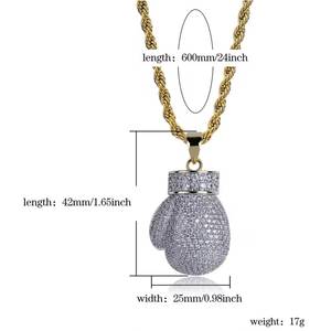 Hiphop 925 <b>Silver</b> Moissanite Micro Pave Boxing <b>Glove</b> Pendant <b>Silver</b> Plated Men's Themed Charm Everyday Wear Pendant - Product Image 5