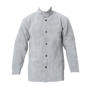 Veste en cuir de soudeur unisexe de qualité supérieure, résistante à la chaleur, ignifuge, antistatique, vêtements de travail de sécurité industrielle certifiés CE - Product Image 1