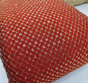 Proveedor Mayorista de Tela de Seda Bordada con Cuentas, Fabricante de Tela de Seda con Trabajo de Bordado en India, Tela de Seda Bordada con Cuentas - Product Image 1