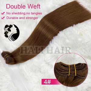 Hali Hair Supply Livraison rapide Super haute qualité Machine Double trame teint toutes les couleurs Double dessiné Remy Extensions humaines - Product Image 2