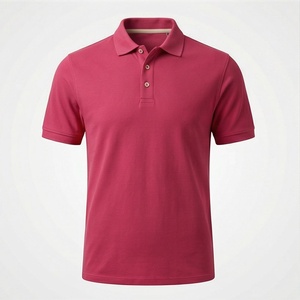 Polo de Manga Corta Rojo para Hombre, Estilo Casual, Tejido Piqué, Corte Regular, Diseño con Botones - Product Image 1