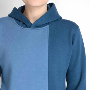 Ensemble de survêtement unisexe bleu uni, écologique, streetwear, col roulé, manches longues, pantalon décontracté d'automne, respirant, polyester et coton - Product Image 6