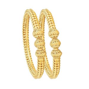 Conjunto de Brazaletes Clásicos con Diseño de Bola Chapados en Oro de 24K, Joyería de Boda para Mujer, Brazaletes de Moda - Product Image 1
