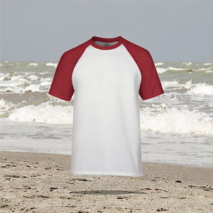 T-shirt de baseball personnalisé en coton 100% 180 grammes pour homme, col rond, manches raglan, imprimé sur le devant, coupe oversize, style streetwear, OEM - Product Image 3