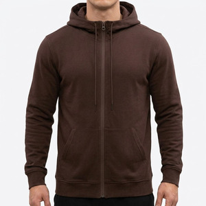 รับผลิตเสื้อผ้าตามสั่ง MOQ ต่ำ เสื้อฮู้ดซิปเต็มตัว ผ้าฝ้ายฟลีซ 100% ทรงหลวมไหล่ตก แจ็คเก็ตซิป - Product Image 3