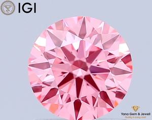 Diamante Cultivado en Laboratorio CVD de Corte Redondo, Color Rosa Intenso, Claridad VVS2, 1.00 Quilates, con Certificado IGI, 6.39 mm, para Colgante de Lujo - Product Image 1