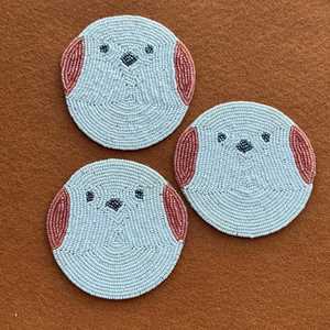 MS HANDICRAFT Handmade Glass <b>Beaded</b> <b>Coasters</b>-Classic Church & Religious Gifts with Polyester Backing (4x4 Inch) Portable - Product Image 1