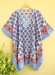 Floral Cotton <b>Kaftan</b> Dress for Women Hand Block Print Lounge Wear, Lightweight Resort & <b>Beach</b> Caftan Cotton Lounge and <b>Beach</b> - Product Image 6