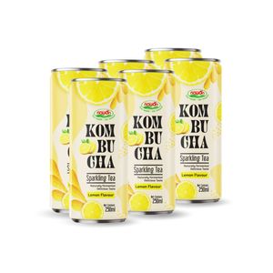 Thé pétillant au citron Kombucha 250ml en canette, boisson OEM, marque privée, usine Vietnam - Product Image 5