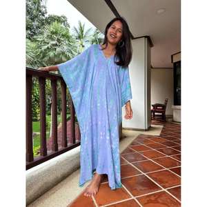 Vestido Kaftán Tie Dye Lavable y Ecológico para Mujer, Corte Holgado, Cintura Natural, para Verano, Playa, Vacaciones y Descanso - Product Image 3