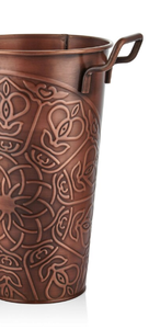 Venta al por mayor de macetas de metal con chapado en cobre para Decoración de mesa de dormitorio jarrones de hierro a precio barato floreros de forma redonda - Product Image 3