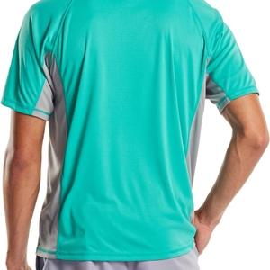เสื้อแรชการ์ดแขนยาวแบบยูนิเซ็กซ์ แห้งเร็ว ระบายอากาศดี สีตัดต่อ ทรงสปอร์ต สีเทาเขียว ผ้ายืดสแปนเด็กซ์/โพลีเอสเตอร์ 180 กรัม - Product Image 3