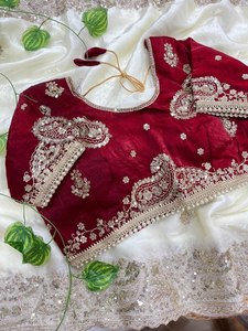<b>Saree</b> with Heavy Sequence Border All Over Butti Embroidery Paired Fully <b>Stitched</b> Fancy Tassel Latkan for Satin Traditional - Product Image 3