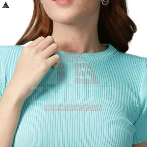 Top Corto para Mujer, Venta Caliente de Fábrica, Precio Bajo, Servicio OEM, Logotipo Personalizado, 100% Algodón, Top Corto en Blanco para Mujer - Product Image 3