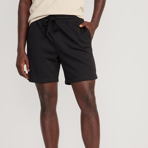 Custom Mens Acid Washed Black Sweat Shorts With Drawstring Heavy <b>Elastic</b> Waistband Cotton Sports Gym Wear Style Fleece Shorts - Product Image 3