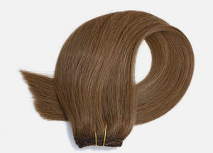 Extensions de cheveux naturels indiens noirs à base de soie, double épaisseur, à clipser, lisses, pour tête entière, densité 100 %, cheveux Remy, taille personnalisable - Product Image 2