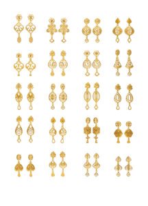 Boucles d'oreilles en or jaune massif 22 carats, style indien traditionnel, filigrane, pendantes, bijoux pour femmes, cadeau de mariage, vente en gros - Product Image 4
