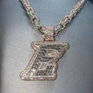 Luxury Iced Out Letter Z Pendant With <b>VVS</b> Moissanite Hip Hop Jewelry Custom <b>Diamond</b> Look Statement <b>Chain</b> - Product Image 3