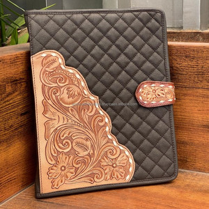 แฟ้มหนังฟอกมือแบบมีซิป3ห่วงสำหรับธุรกิจหนังวัวขนาด A4พกพาได้ดีไซน์ใหม่ - Product Image 2