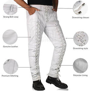 กางเกงหนังผู้ชายคุณภาพสูง สไตล์ลำลอง สีพื้น ขายดี กางเกงหนังผู้ชายแนวสตรีทแวร์ - Product Image 4