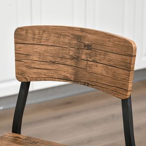 Set da Pranzo Industriale con Tavolo Alto e 3 Sedie, Arredamento Bar con Gambe in Acciaio Nero e Poggiapiedi - Product Image 3