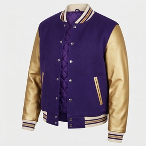 Chaqueta Varsity Personalizada para Hombre, 100% Algodón, Cuello Camisero, Estilo Clásico de Béisbol Universitario, Cierre de Cremallera, Diseño de Corazón - Product Image 6