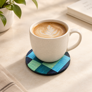 Juego de Posavasos Redondos de MDF Premium de 4 Pulgadas, Posavasos Coloridos Resistentes al Calor y la Humedad, Antideslizantes para Tazas, Mesa de Hogar, Regalo - Product Image 2