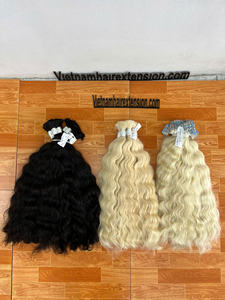 Extensions de cheveux humains vierges Remy bouclés blonds, haute qualité, sans produits chimiques, doux et brillants, tissage vietnamien - Product Image 4