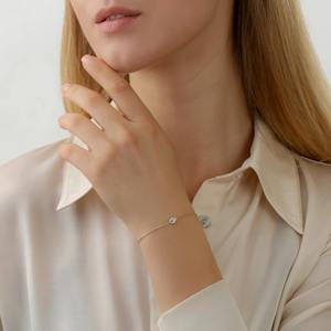 Pulsera de Mano Hamsa de Oro Sólido de 14K, Oro Blanco, Oro Rosa, Oro Amarillo, Diamantes Naturales, Zafiro Azul, Joyería Fina, Regalo para Ella - Product Image 6