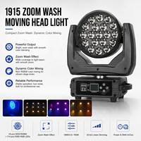 Projecteur LED 19-phares 15W RGBW Wash Zoom avec contrôle DMX512 IP33 Ra95 pour usage résidentiel