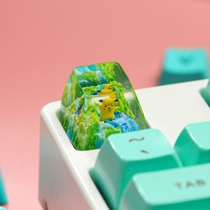 Keycaps Artisanat Forêt Mystique, Keycaps Artisanat Personnalisé, Keycaps Anime Mignons, Keycaps Verts, Ensemble de Keycaps, Keycaps en Bois - Product Image 4