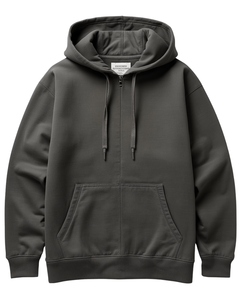 Sudadera con Capucha para Hombre, Corte Regular, Forro Polar, Color Sólido, Casual, con Cierre y Bolsillo Frontal, para Otoño - Product Image 1