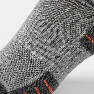 Athletic Crew Socks Gray Orange Geometric Pattern Breathable Hiking Support Spandex Polyester Adult Summer - Product Image 5