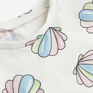 Camisetas personalizadas para niñas y bebés, con diseño de concha único, aceptables para OEM, hechas con tela elástica impresa. - Product Image 3