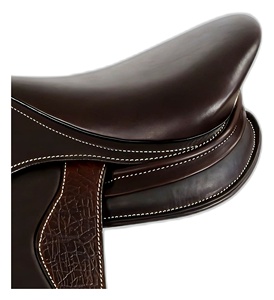 Selle d'équitation anglaise en cuir véritable marron pour dressage et saut d'obstacles, selle de contact étroit personnalisable - Product Image 5