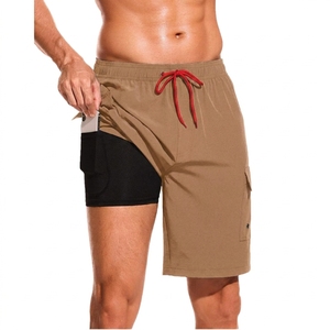 Quick Dry Elastic Waist Loose Fit Casual Athletic Gym Shorts with Multi Pockets, Double Layer Design Running Short - Product Image 3