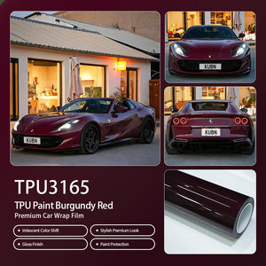 <span class=keywords><strong>Película</strong></span> de Vinilo para Automóviles TPU Líquido Metálico Rojo Cereza, Color PPF Autoregenerable, Instalación en Húmedo, Brillo, Última Tecnología en Películas Automotrices - Product Image 4