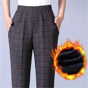 Pantalones de Mujer a Cuadros de Cintura Alta, Estilo Lápiz, Largos hasta el Tobillo, Cintura Elástica, Estilo Oficina, Mezcla de Lana y Poliéster, Antiarrugas - Product Image 6