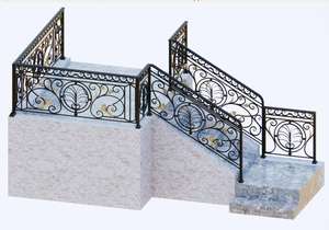 บันไดวิลล่าสมัยใหม่ทั้งภายนอกและภายในพร้อมราวบันไดเหล็กดัดตกแต่งและอุปกรณ์บันไดคุณภาพสูง - Product Image 2