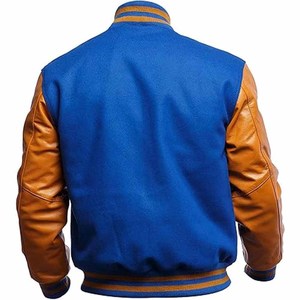 Varsity <b>Jackets</b> with Custom Embroidery High-Quality Varsity <b>Jacket</b> For Men with <b>Leather</b> Sleeves and Personalised Designs - Product Image 6