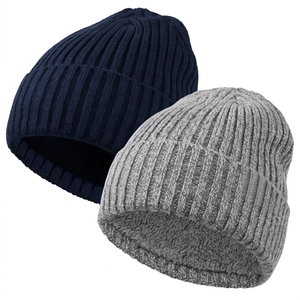 Custom Solid Color Fashion Unisex Reversible Beanie <b>Hat</b> Knit Winter Adult Acrylic Common Travel - Product Image 6