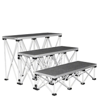 Kit de scène d'angle léger en aluminium et contreplaqué 12'x12' à haute capacité de charge, facile à assembler pour mariages, spectacles de DJ, spectacles scolaires