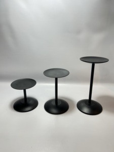 Juego de Portavelas de Aluminio Negro Mate Moderno, Candelabros Minimalistas de Base Plana, Decoración para Mesa de Hotel y Hogar, Venta al Por Mayor - Product Image 2